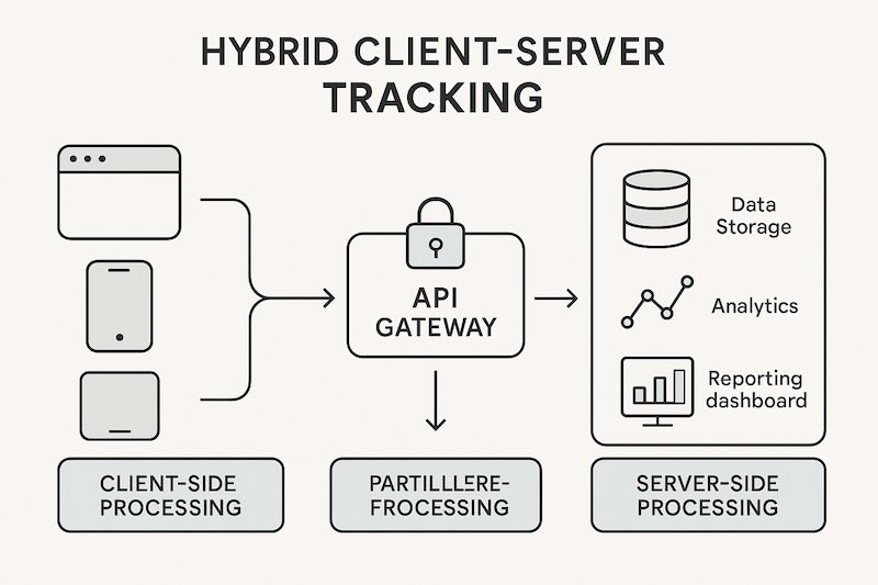 Hybrid client-server tracking