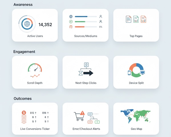 real-time dashboard for awareness, engagement, and outcomes