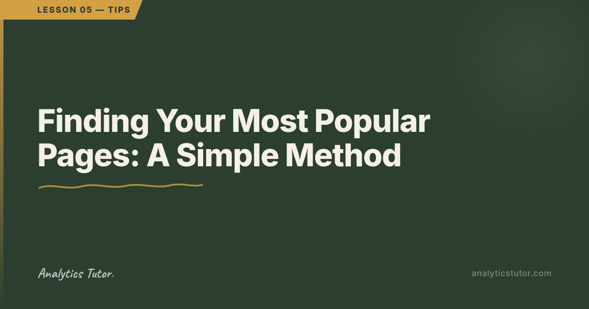 Finding Your Most Popular Pages: A Simple Method